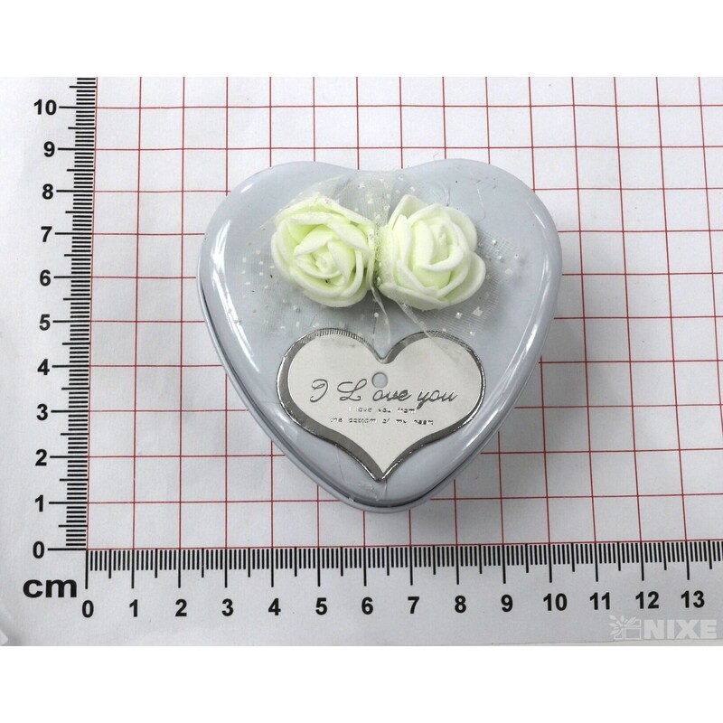 PLECHOVÉ SRDCE 12ks 7X3cm*BÍLÁ