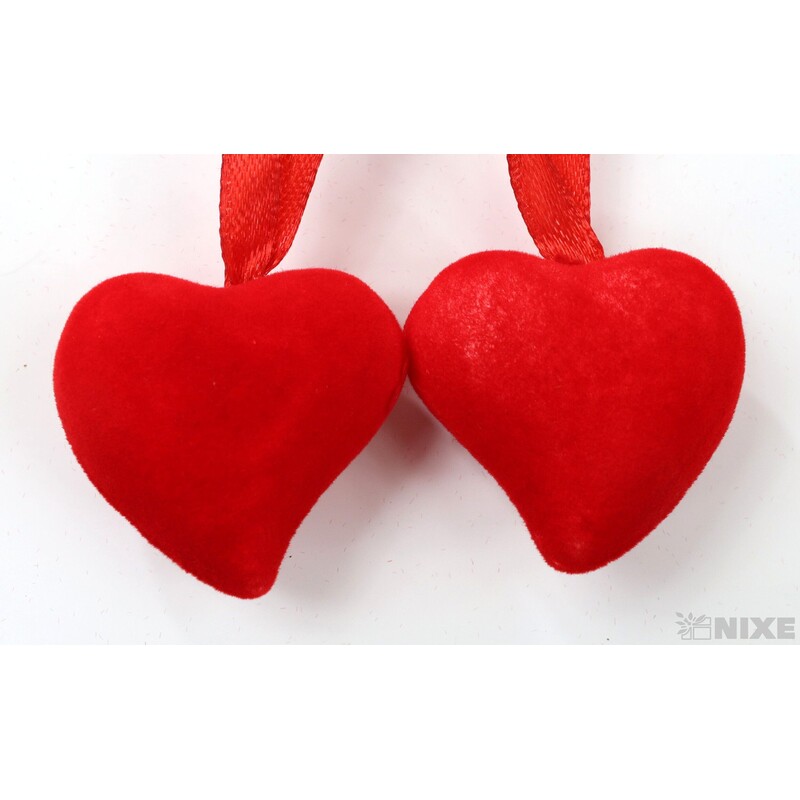 ZÁVĚS SRDCE 3,5cm 12ks*ČERVENÁ