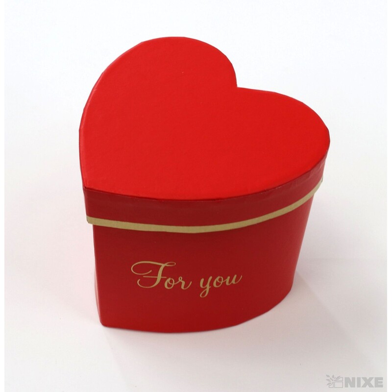 KRABICE SRDCE 6ks 8x8cm*ČERVENÁ