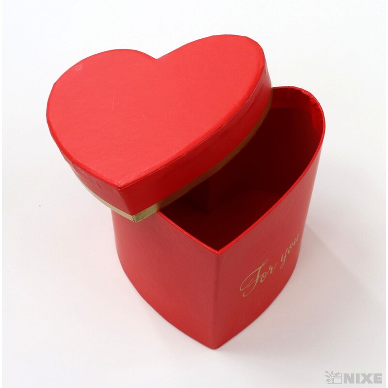 KRABICE SRDCE 6ks 8x8cm*ČERVENÁ