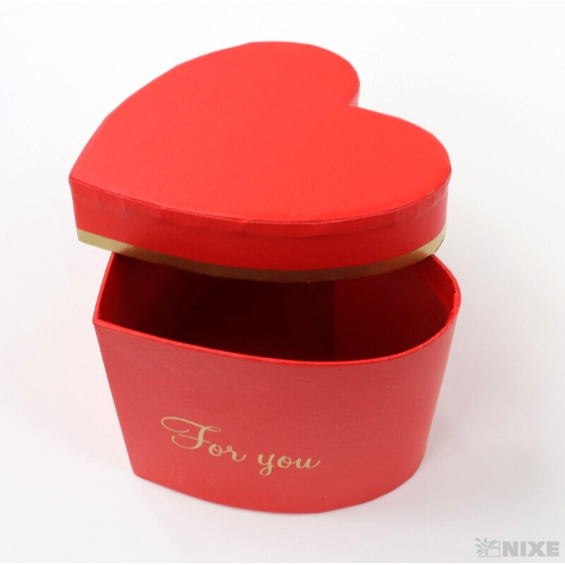 KRABICE SRDCE 6ks 8x8cm*ČERVENÁ