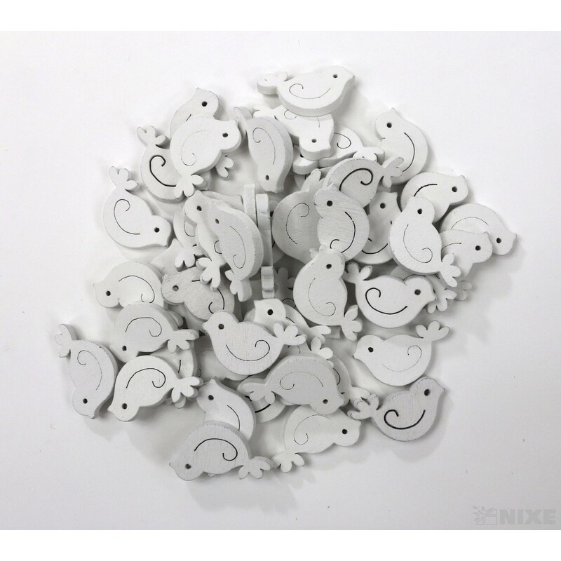 PTÁČEK 2,5cm 50ks*BÍLÁ