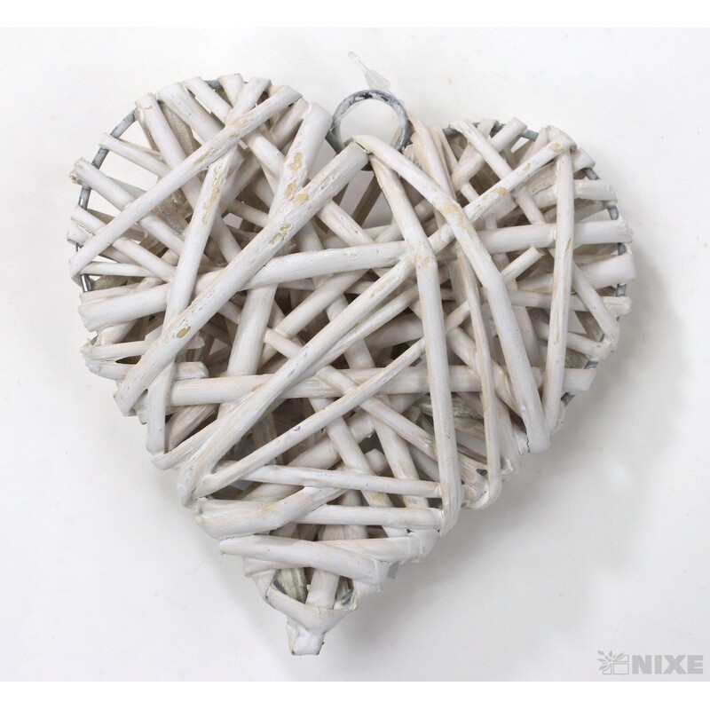 ZÁVĚS SRDCE 10cm*BÍLÁ