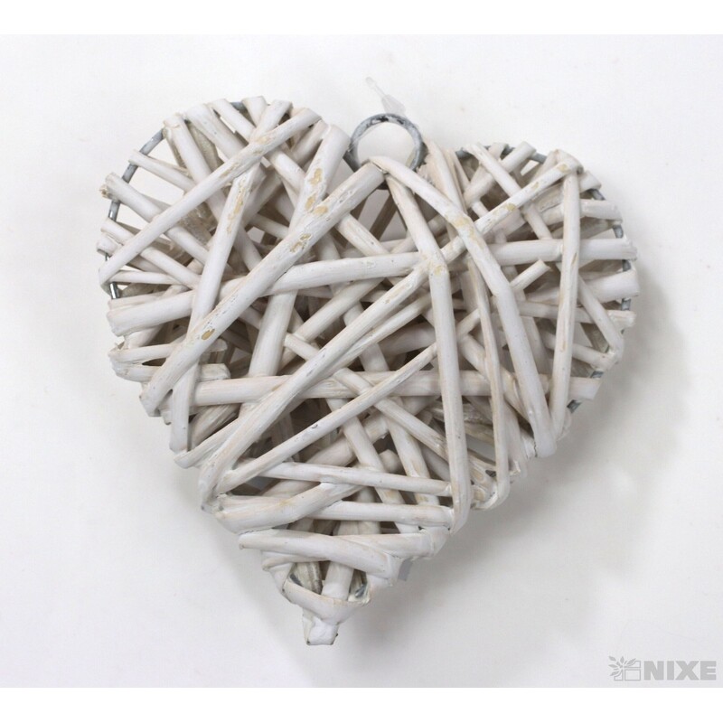 ZÁVĚS SRDCE 10cm*BÍLÁ