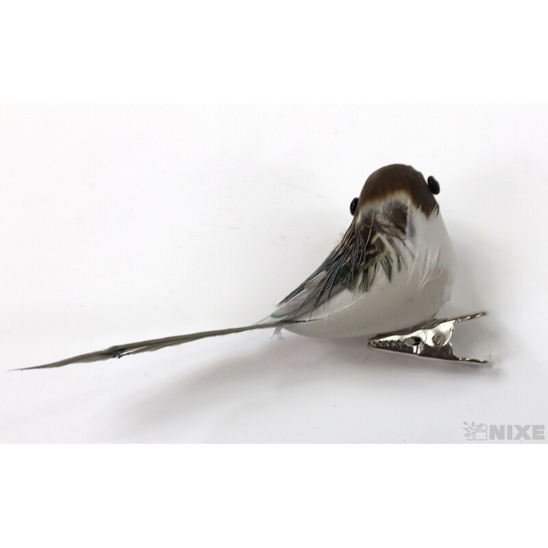 PTÁČEK KLIPS 9cm 12ks*PŘÍRODNÍ