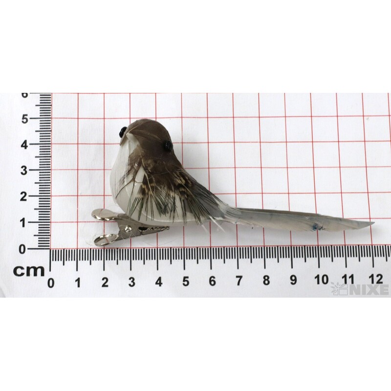 PTÁČEK KLIPS 9cm 12ks*PŘÍRODNÍ