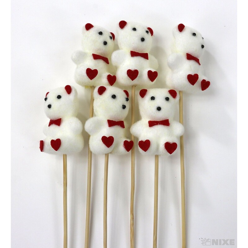 ZÁPICH MEDVÍDEK 6ks 5x20cm*BÍLÁ