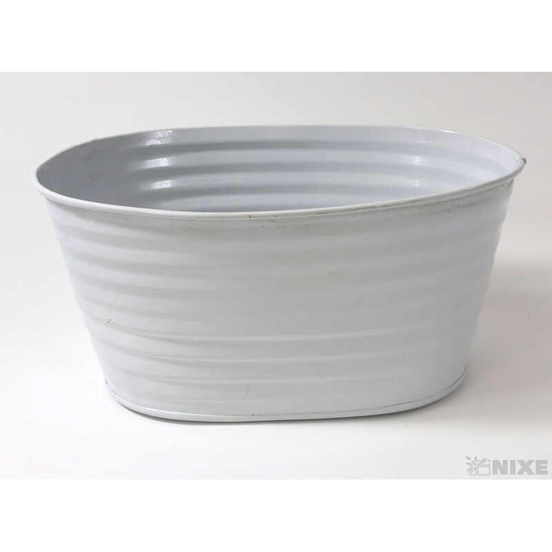 PLECHOVÁ MISKA OVÁL  18X11x9cm*BÍLÁ