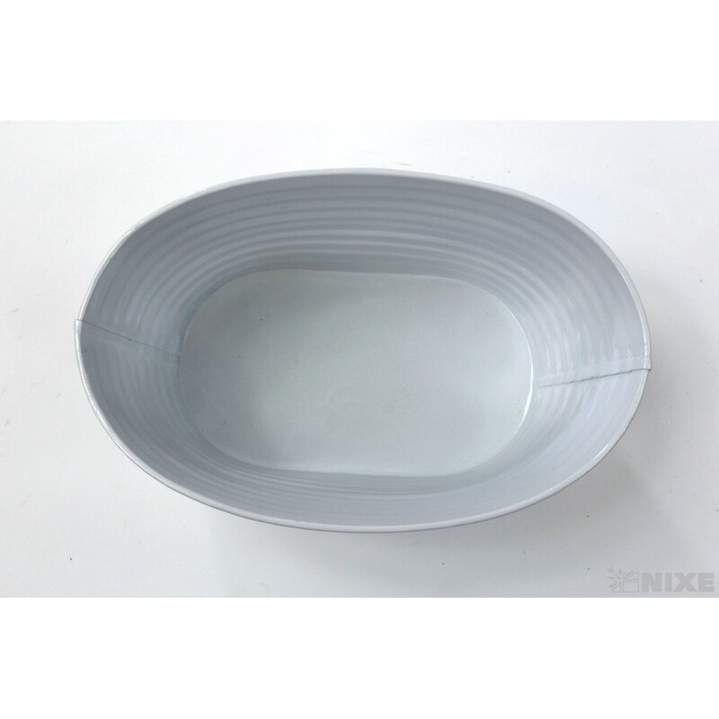 PLECHOVÁ MISKA OVÁL  18X11x9cm*BÍLÁ