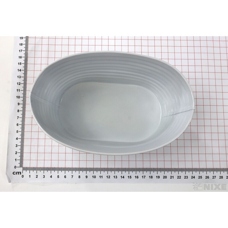 PLECHOVÁ MISKA OVÁL  18X11x9cm*BÍLÁ