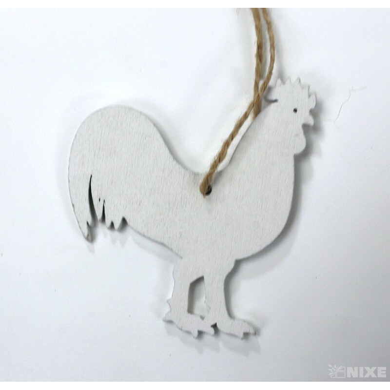 ZÁVĚS D KOHOUT 6ks 7x6cm*BÍLÁ