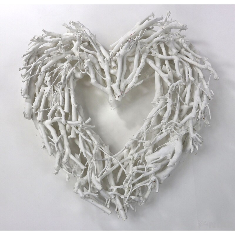 SRDCE ZÁVĚS 37cm*BÍLÁ