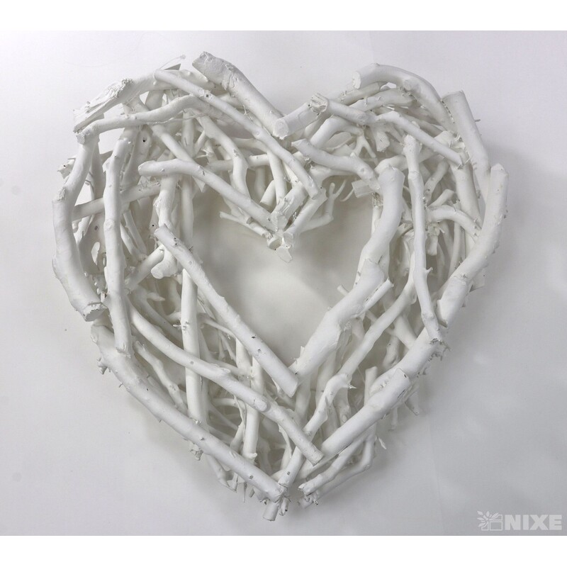 SRDCE ZÁVĚS 37cm*BÍLÁ