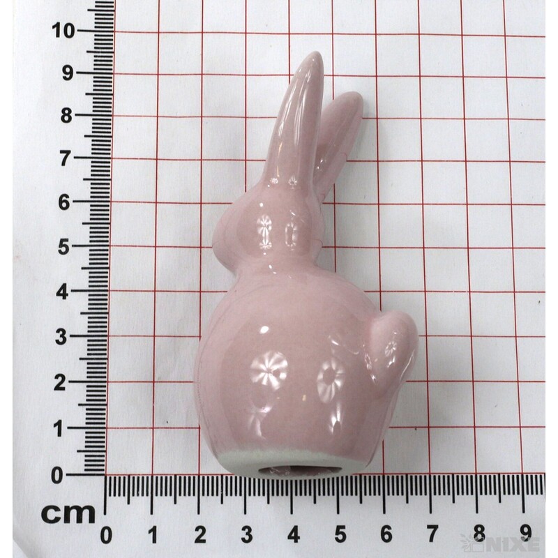 ZAJÍC KERAMIKA 9cm*RŮŽOVÁ