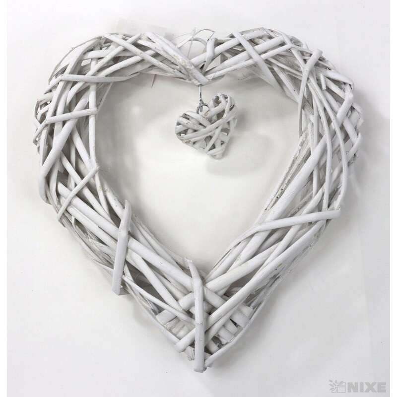 ZÁVĚS SRDCE 26cm*BÍLÁ