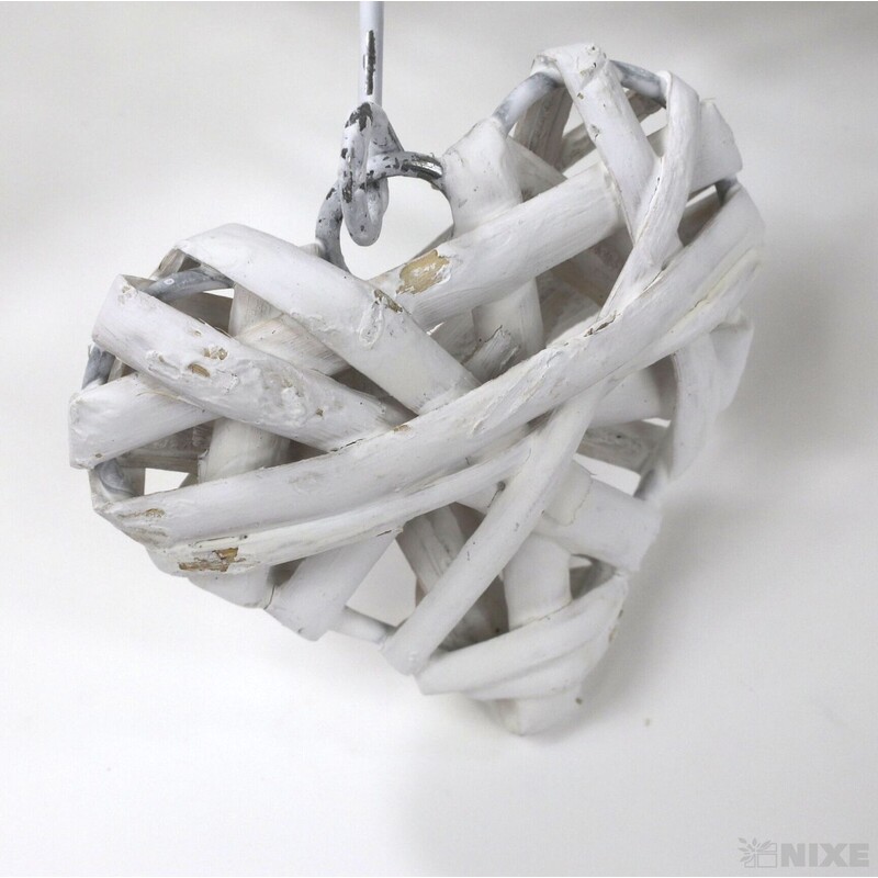 ZÁVĚS SRDCE 26cm*BÍLÁ