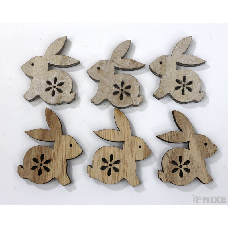 ZAJÍC 6ks 5cm*PŘÍRODNÍ