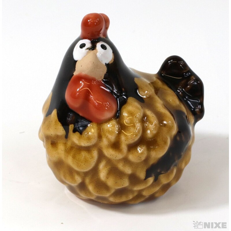 SLEPICE KERAMIKA 6x5cm*HNĚDÁ