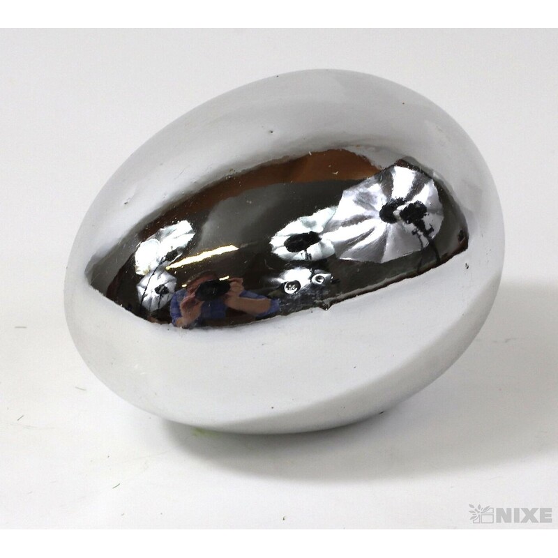 VAJÍČKA KERAMIKA 8x5cm*STŘÍBRNÁ