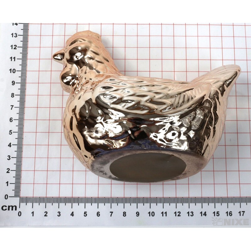 SLEPICE KERAMIKA 14x11cm*MĚDENÁ