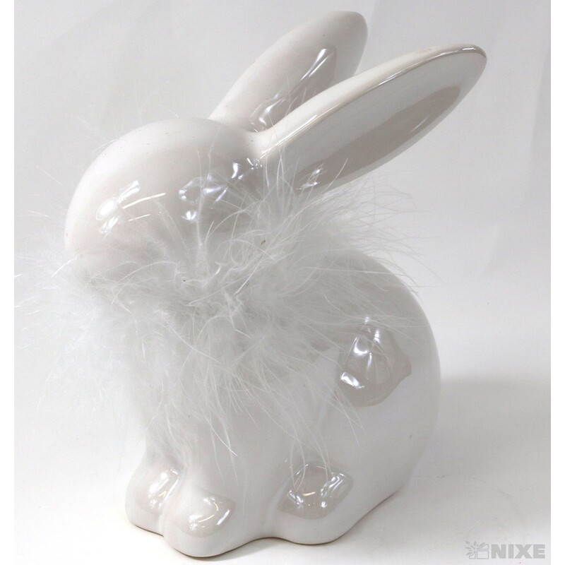 ZAJÍC KERAMIKA 14cm*BÍLÁ