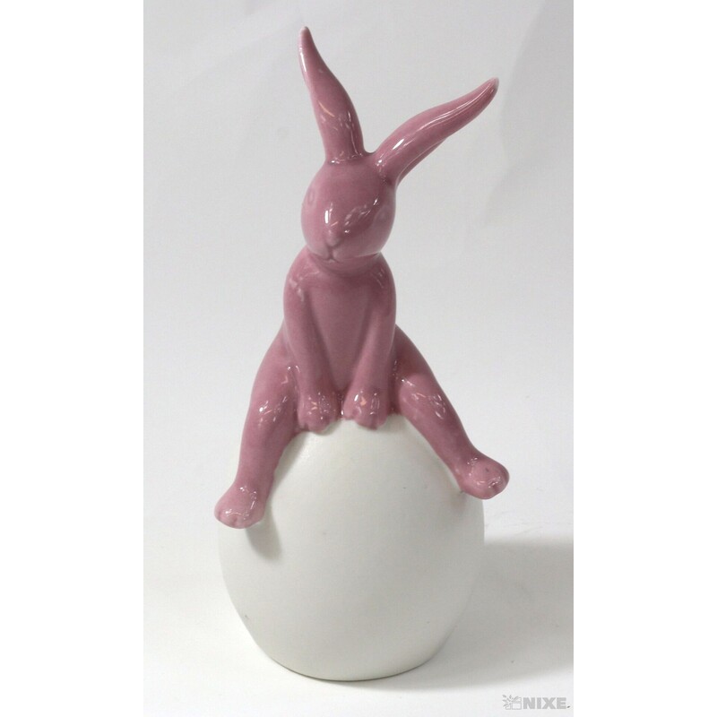 ZAJÍC KERAMIKA 16cm*RŮŽOVÁ