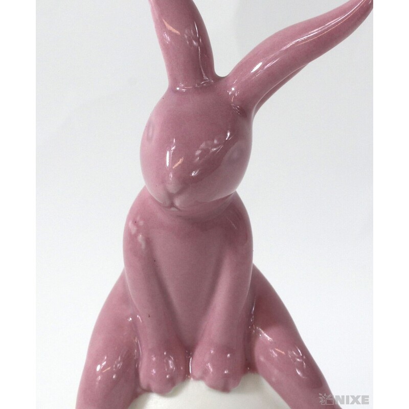 ZAJÍC KERAMIKA 16cm*RŮŽOVÁ