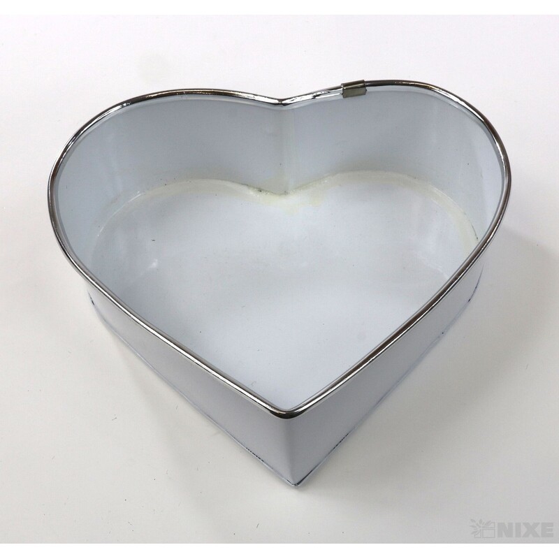 PLECHOVÁ MISKA SRDCE 20x6cm*BÍLÁ