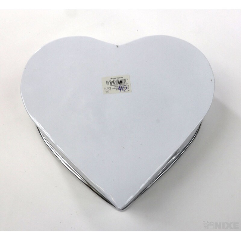 PLECHOVÁ MISKA SRDCE 20x6cm*BÍLÁ