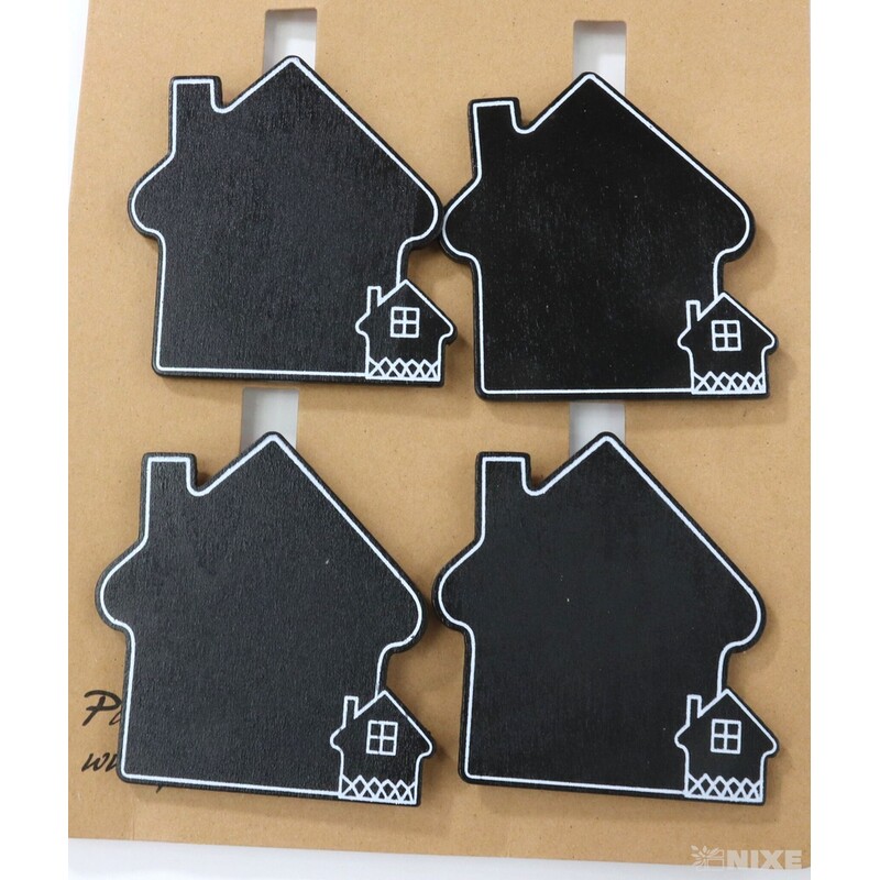 KOLÍČEK DOMEČEK 6cm 4ks*ČERNÁ