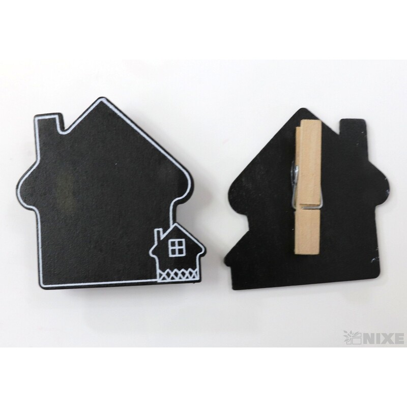 KOLÍČEK DOMEČEK 6cm 4ks*ČERNÁ