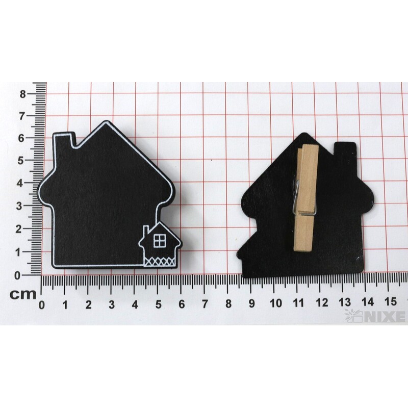 KOLÍČEK DOMEČEK 6cm 4ks*ČERNÁ