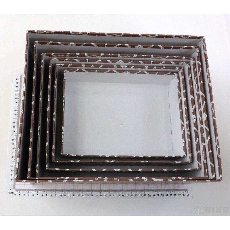 KRABICE 35x16x28cm 33x14x26 31x12x24 29x10x22 27x20x8 25x18x6*HNĚDÁ