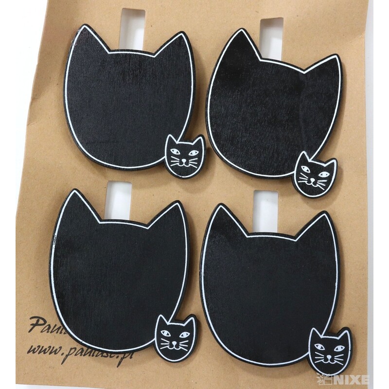 KOLÍČEK KOČKA 6x5cm 4ks*ČERNÁ