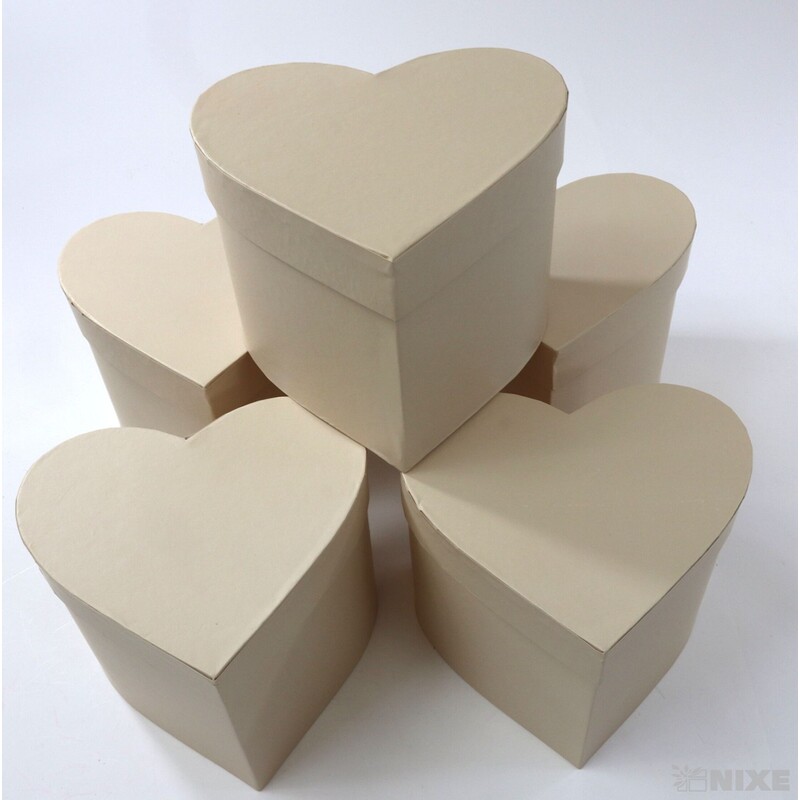 KRABICE SRDCE 5ks 13x12cm*MIX BAREV