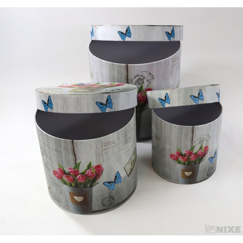 KVĚTINOVÝ BOX MIX 3ks pr. 21x18cm 16,5x18 15x15*