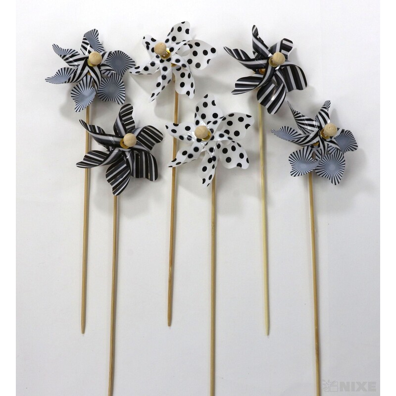 ZÁPICH VĚTRNÍK 8x27cm 6ks*ČERNÁ+BÍLÁ