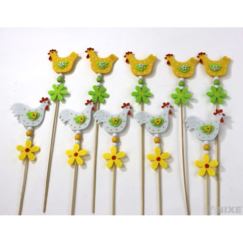 ZÁPICH FILC SLEPICE 5x28x5cm 10ks*MIX BAREV