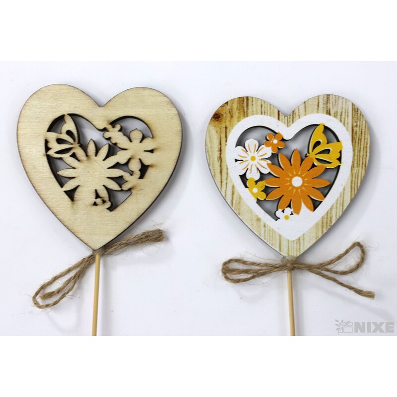 ZÁPICH SRDCE 7x27cm 6ks*PŘÍRODNÍ