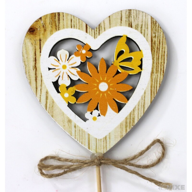 ZÁPICH SRDCE 7x27cm 6ks*PŘÍRODNÍ