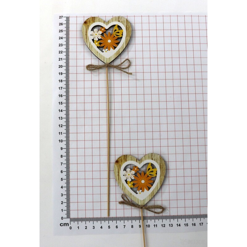 ZÁPICH SRDCE 7x27cm 6ks*PŘÍRODNÍ