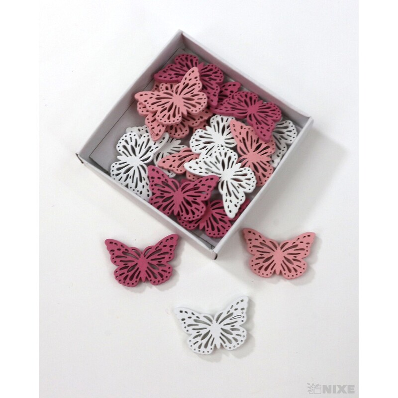 MOTÝL NALEP. 4cm 18ks*MIX BAREV  V+