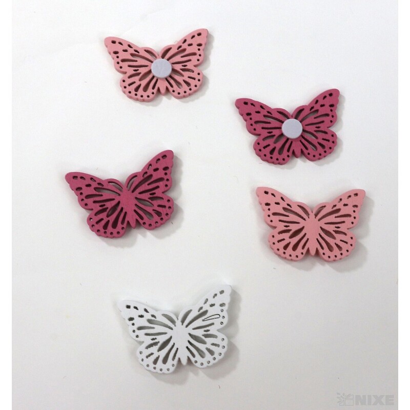 MOTÝL NALEP. 4cm 18ks*MIX BAREV  V+