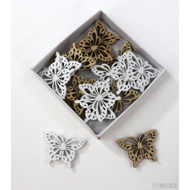 MOTÝL NALEP. 4cm 18ks*MIX BAREV  V+