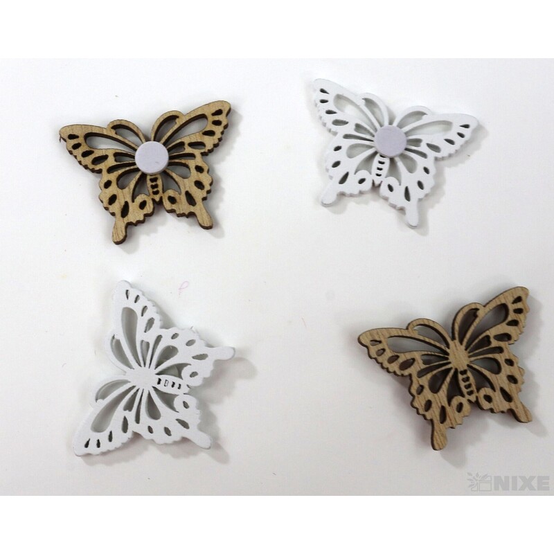 MOTÝL NALEP. 4cm 18ks*MIX BAREV  V+