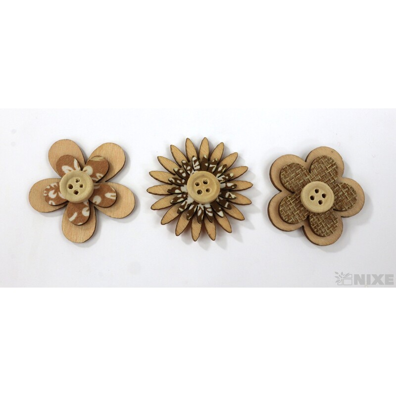 KVÍTEK NALEP. 4cm 6ks*PŘÍRODNÍ V+