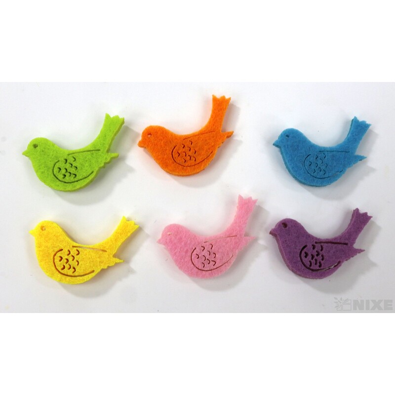 PTÁČEK FILC NALEP 3cm 24ks*MIX BAREV