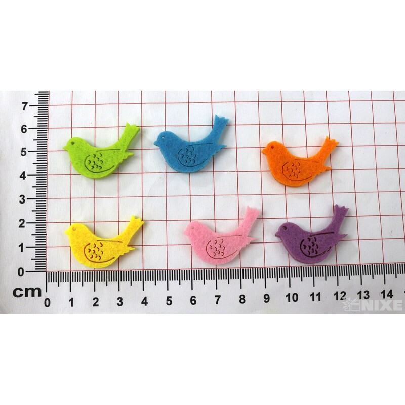 PTÁČEK FILC NALEP 3cm 24ks*MIX BAREV