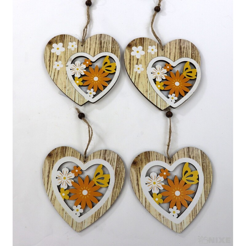 ZÁVĚS SRDCE 12cm 4ks*