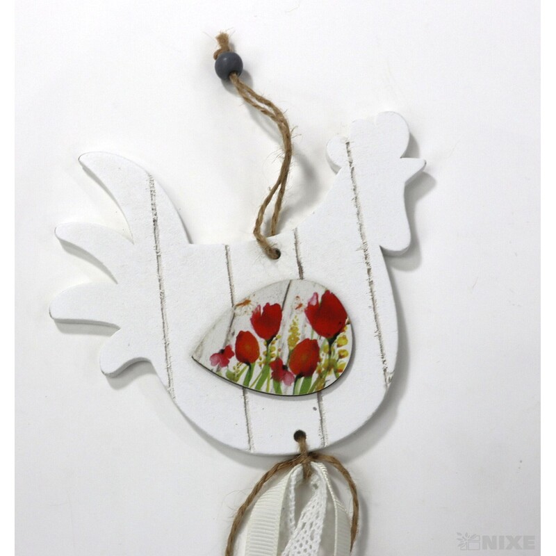 ZÁVĚS D KOHOUT 12x11cm*BÍLÁ